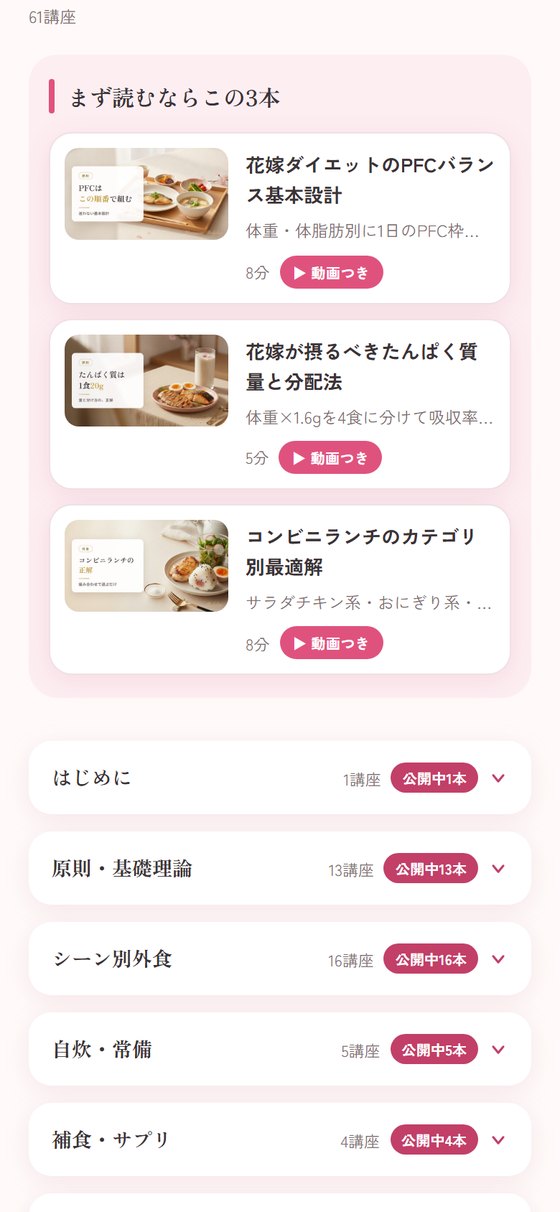 講座の一覧画面